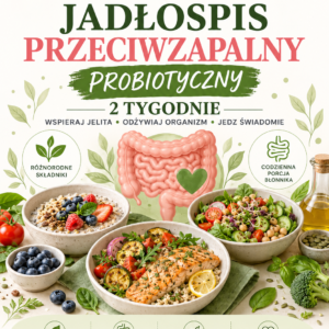 Probiotyczna moc diety-14-dniowy jadłospis przeciwzapalny i bogaty w produkty wspierające mikrobiotę.